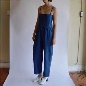 Caron Callahan sz M Bethany Jumpsuit Indigo Twill